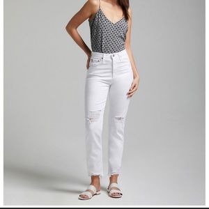 Phoebe AG White denim “mom jeans” high waist